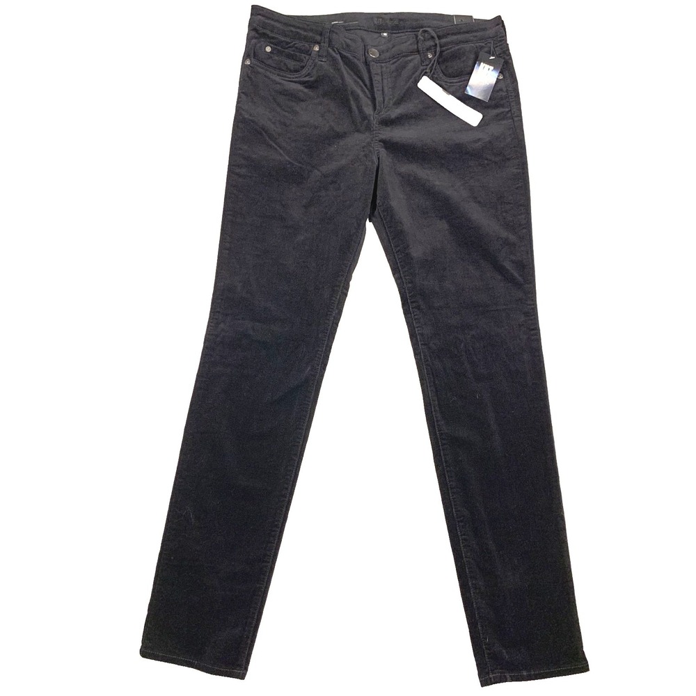 Kut From‎ The Kloth Diana Skinny Womens 16 Black Corduroy 32.5 Inseam Long NWT